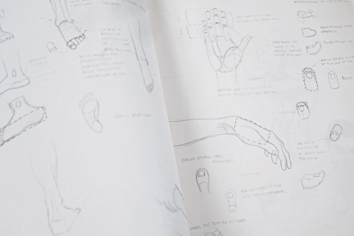 Anatomy drawings and anatomical studies of the hand by Roberto Millan & millantv.